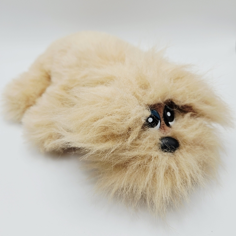VINTAGE 80s Tonka Newborn Pound Puppies Furries Plush Stuffed Animal Tan 9"